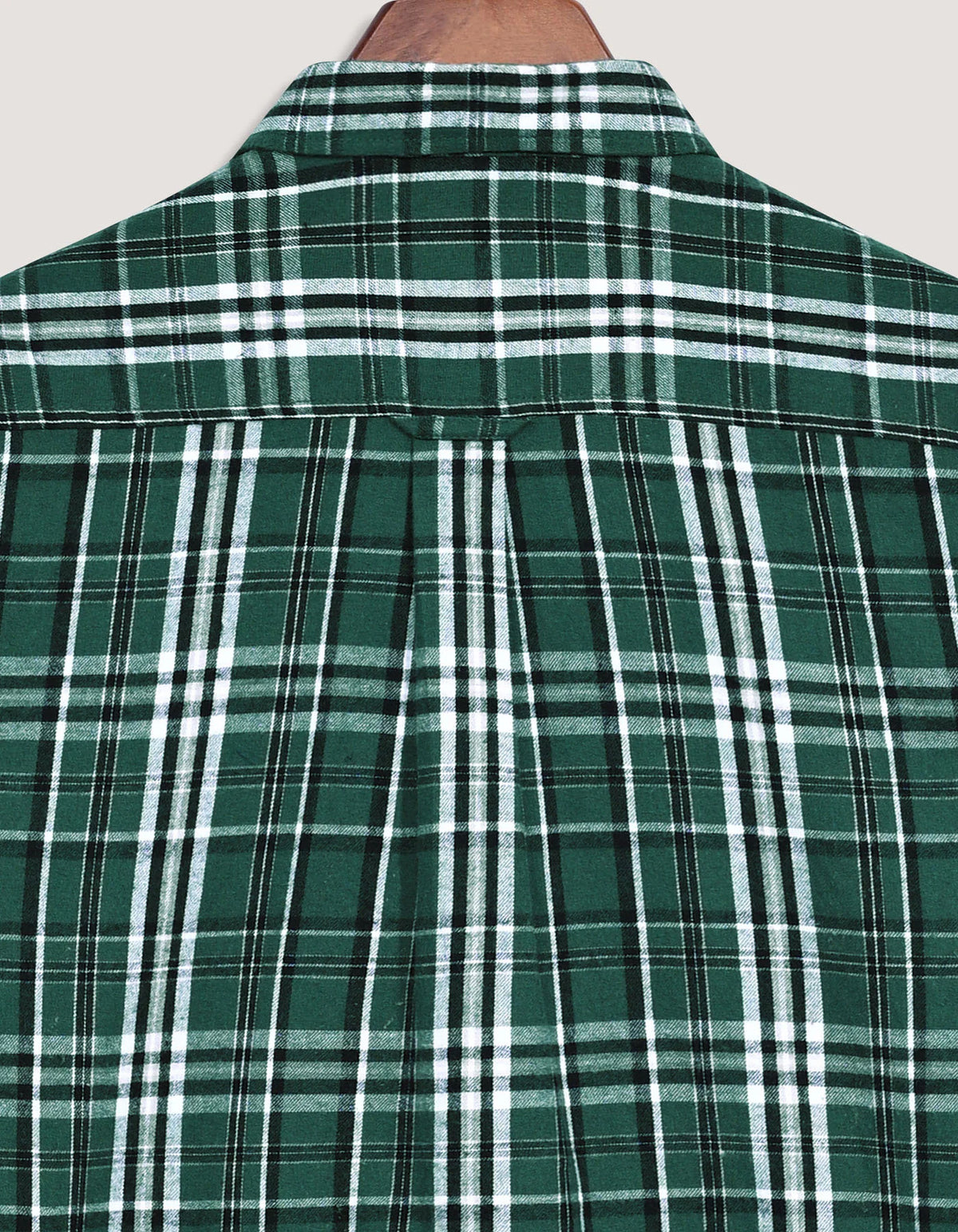 Men's Green and White Check Flannel Shirt
