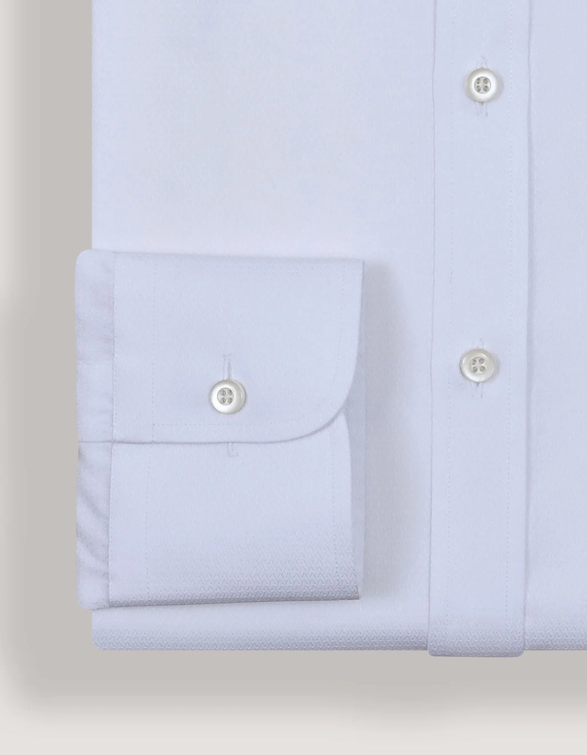 Men's Geometric Self Textured White Shirt