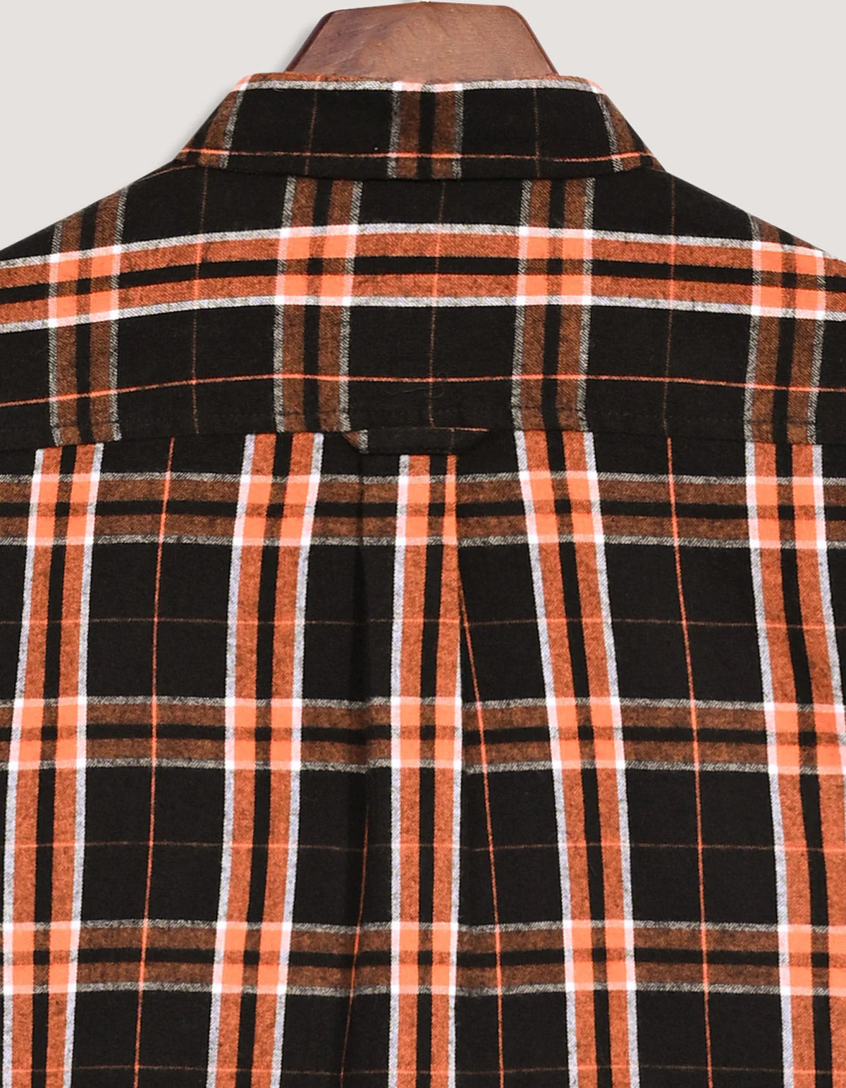 Men's Black and Rust Check Flannel Shirt