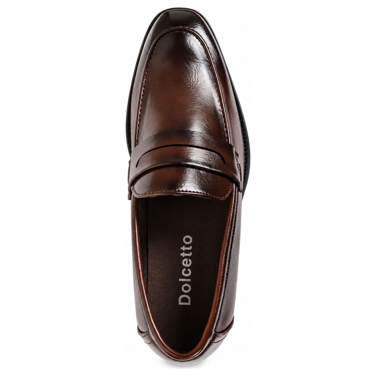 Men's Classic Vegan Leather Slip-On Saddle Strap Loafers