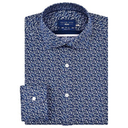 Mens Navy Paisley Print Formal Shirt