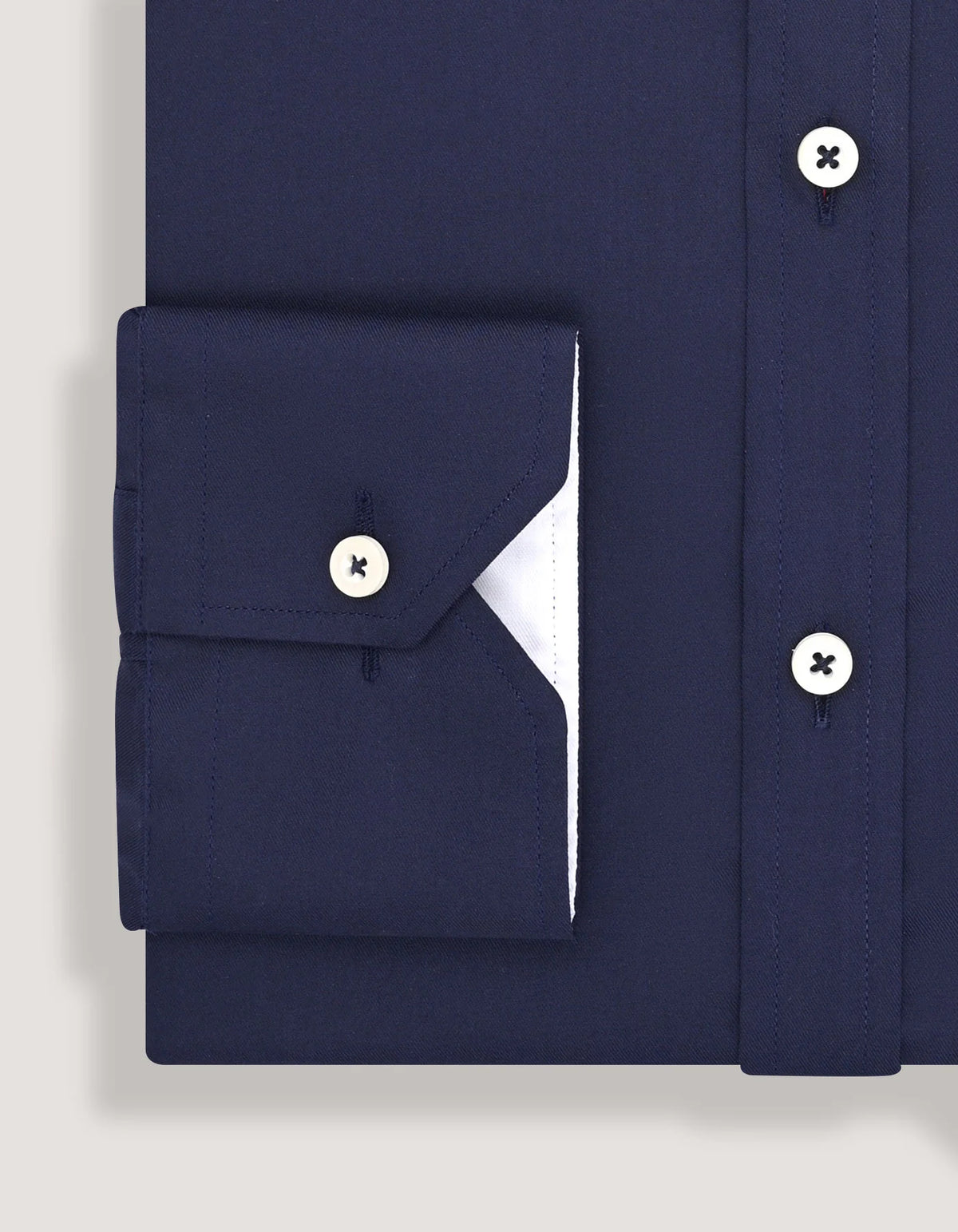 Men's Navy Twill Formal Shirt with Union Jack Contrast Trim