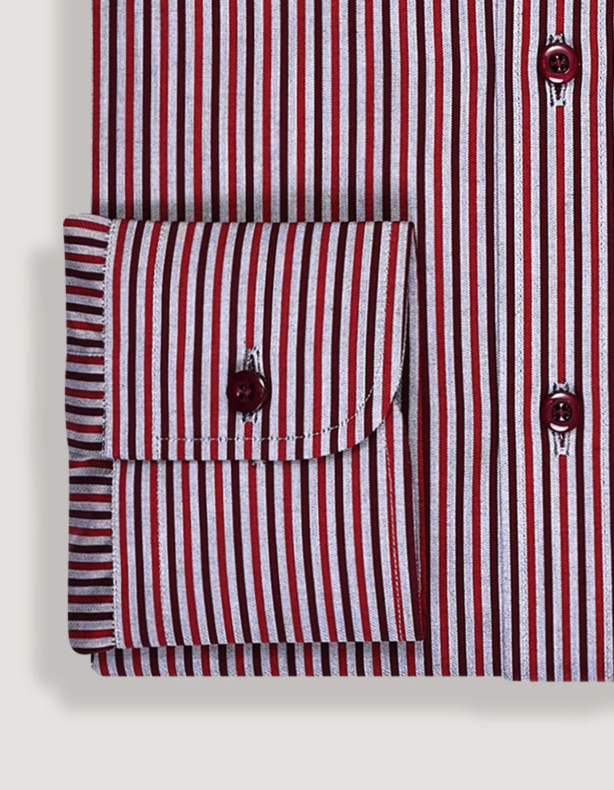 Men's Red & Maroon Striped Shirt
