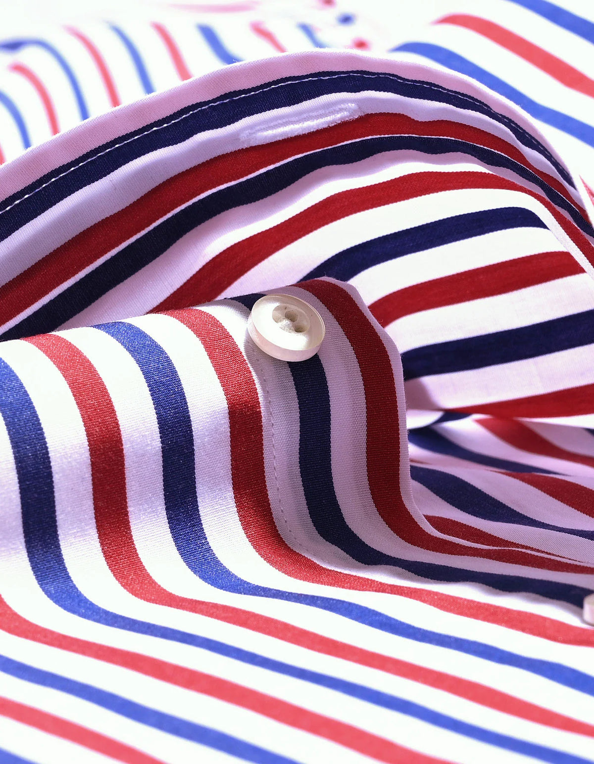 Men's River Blue & Red Striped Shirt with Contrast Collar