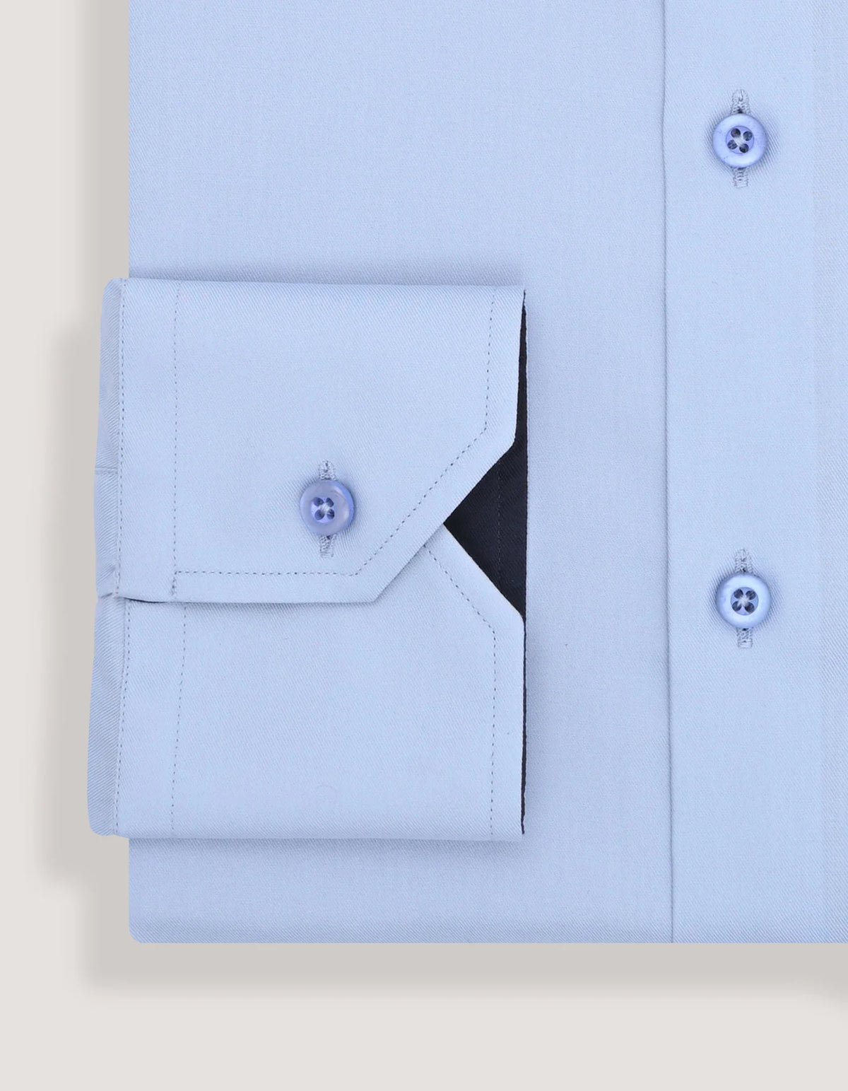 Men's Sky Blue Twill Formal Shirt with White Contrast Collar