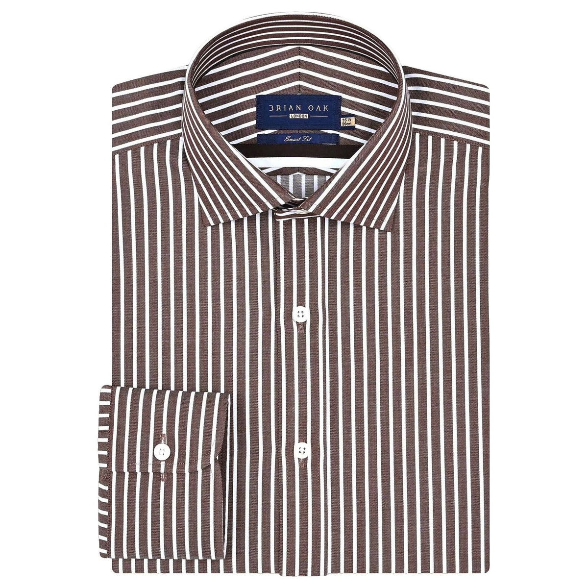 Men's Smart Fit Brown Striped Shirt