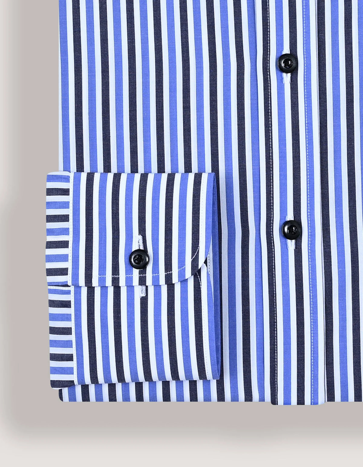 Men's Sky Blue Striped Cotton Dress Shirt