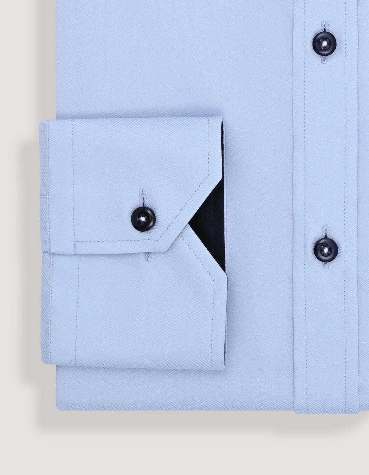 Men's Sky Blue Twill Formal Shirt with Union Jack Contrast Trim