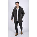 Mens Real Sheepskin Coat Brown Vintage Classic 3/4 Jacket Button Down V Neck - Knighthood Store