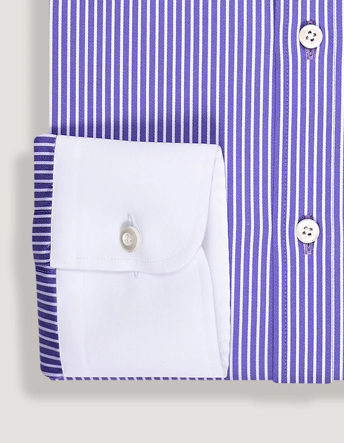 Men's Violet Stripe Shirt with Contrast Collar