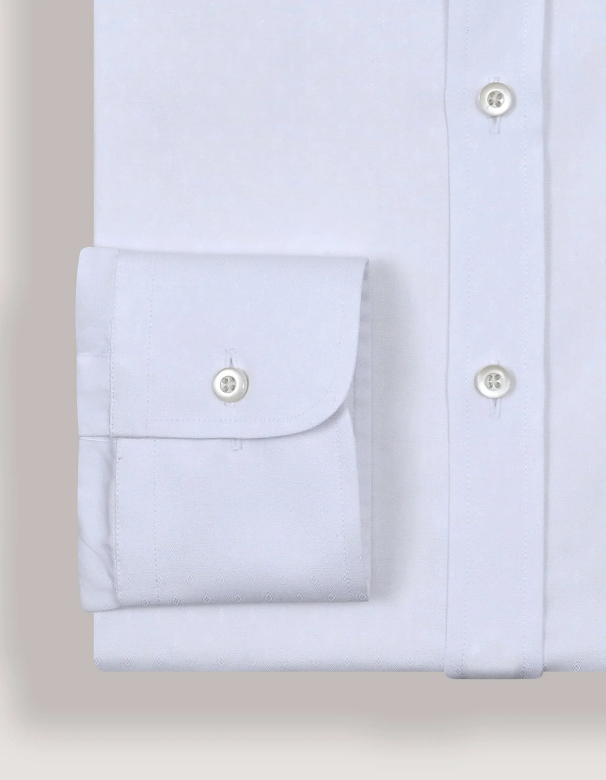 Men's White Self Textured Dobby Shirt
