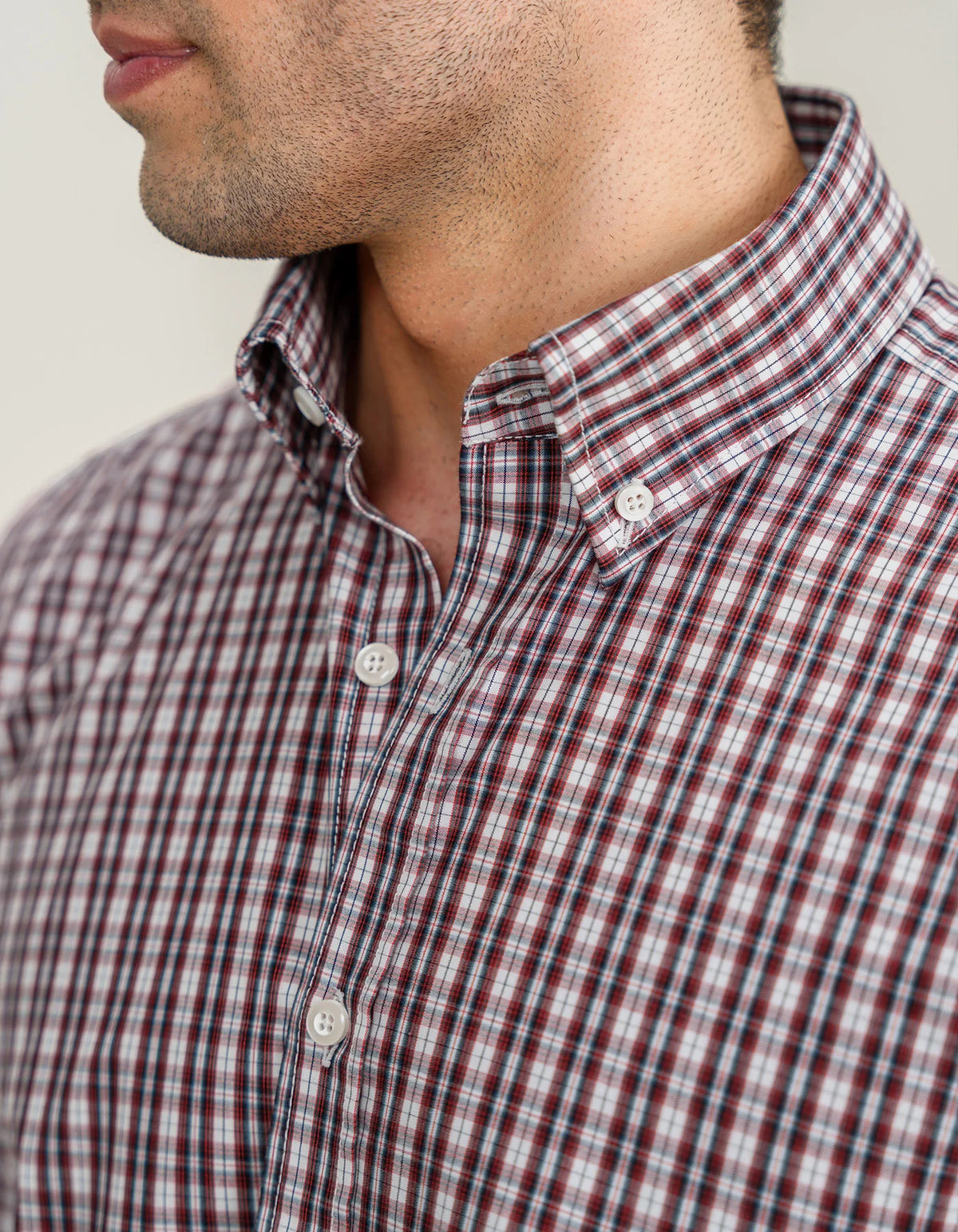 Men's Maroon Smart Fit Casual Check Shirt