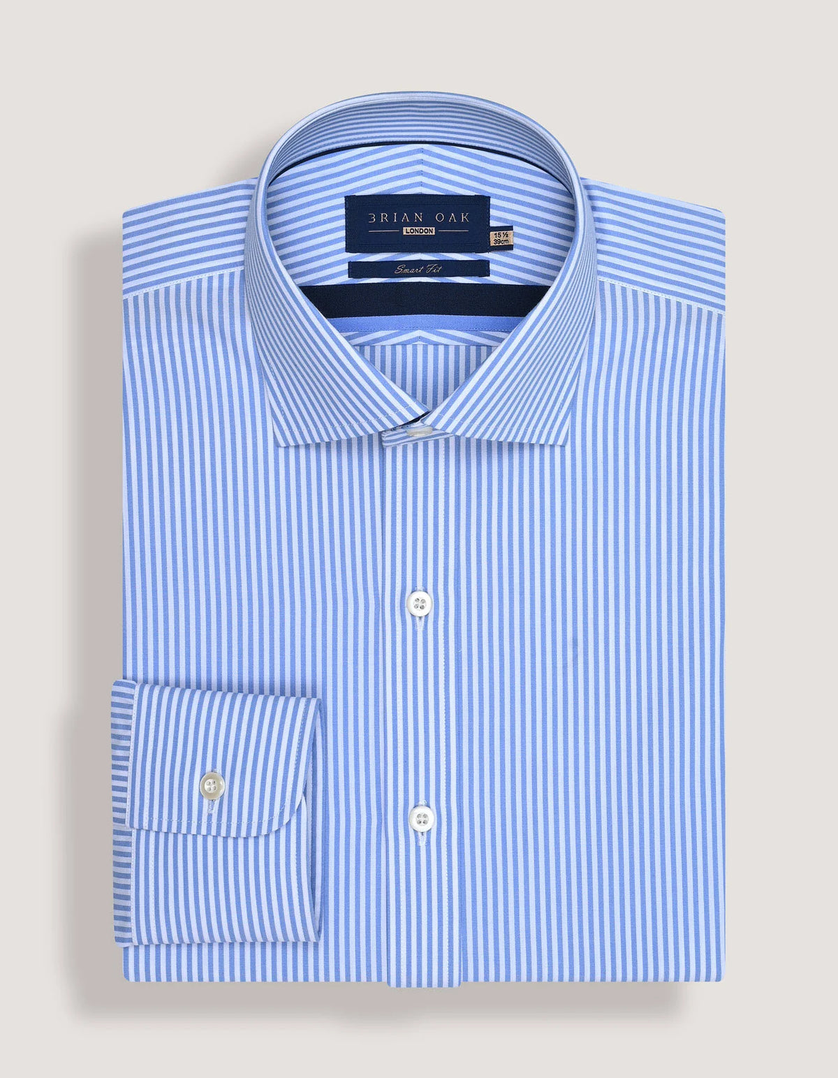 Men's Sky Blue Vertical Striped Formal Shirt