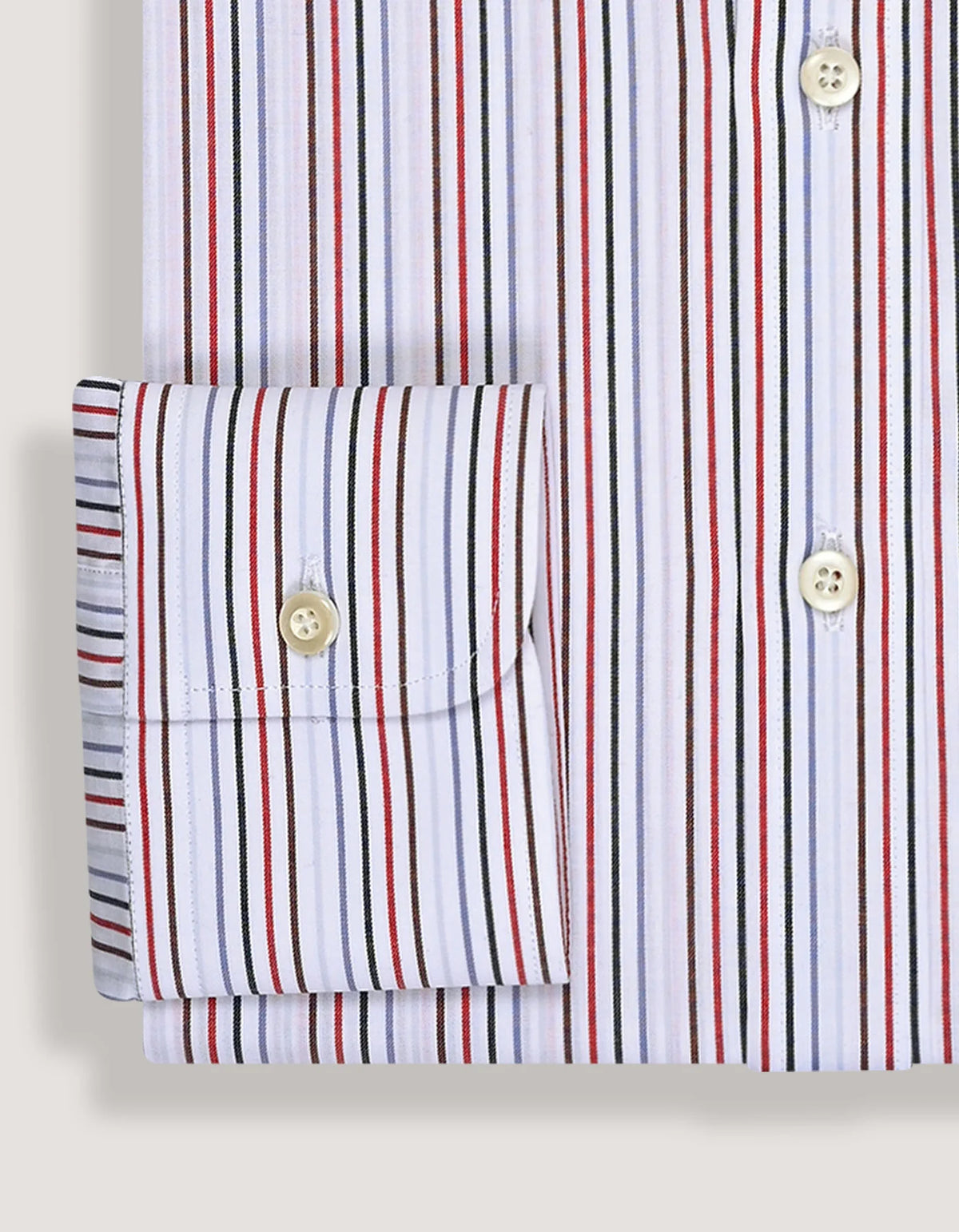 Men's Red Multicolour Stripes Shirt
