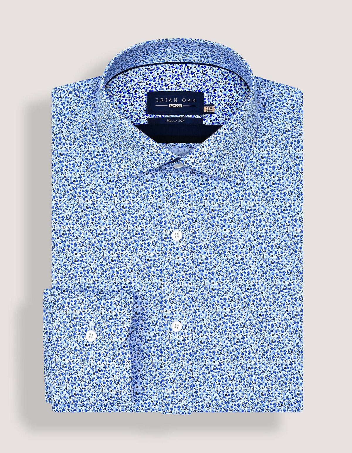 Men's Light Blue Floral Printed Formal Shirt