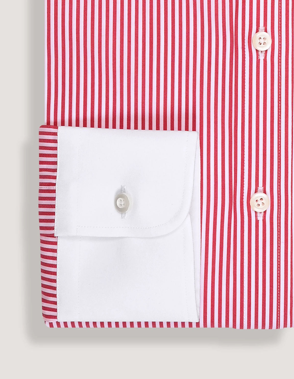 Brian Oak Men's Red Striped Shirt with Contrast Collar | Stylish Cotton Casual Wear