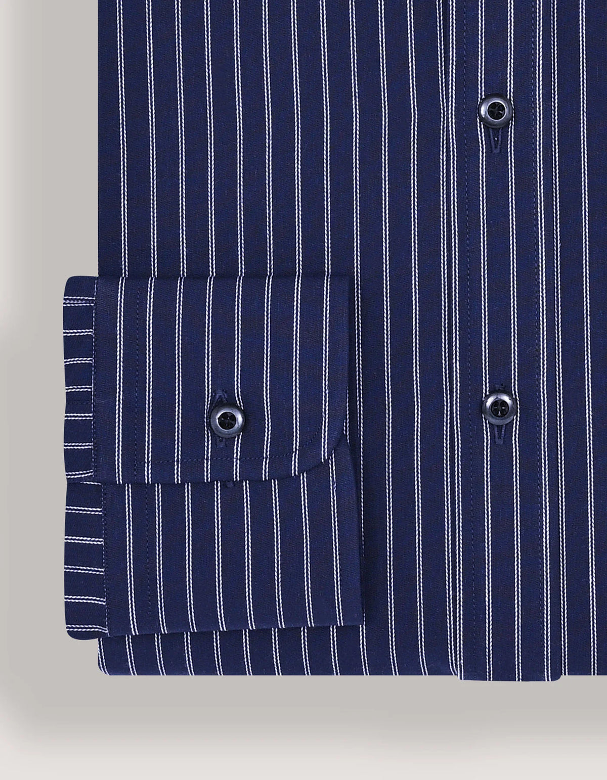 Men's Navy & White Striped Formal Shirt