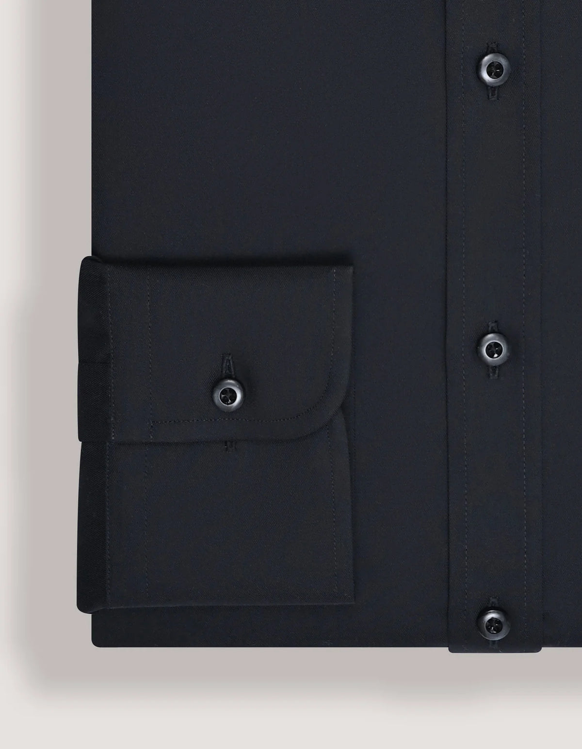 Men's Easy Iron Plain Black Dress Shirt
