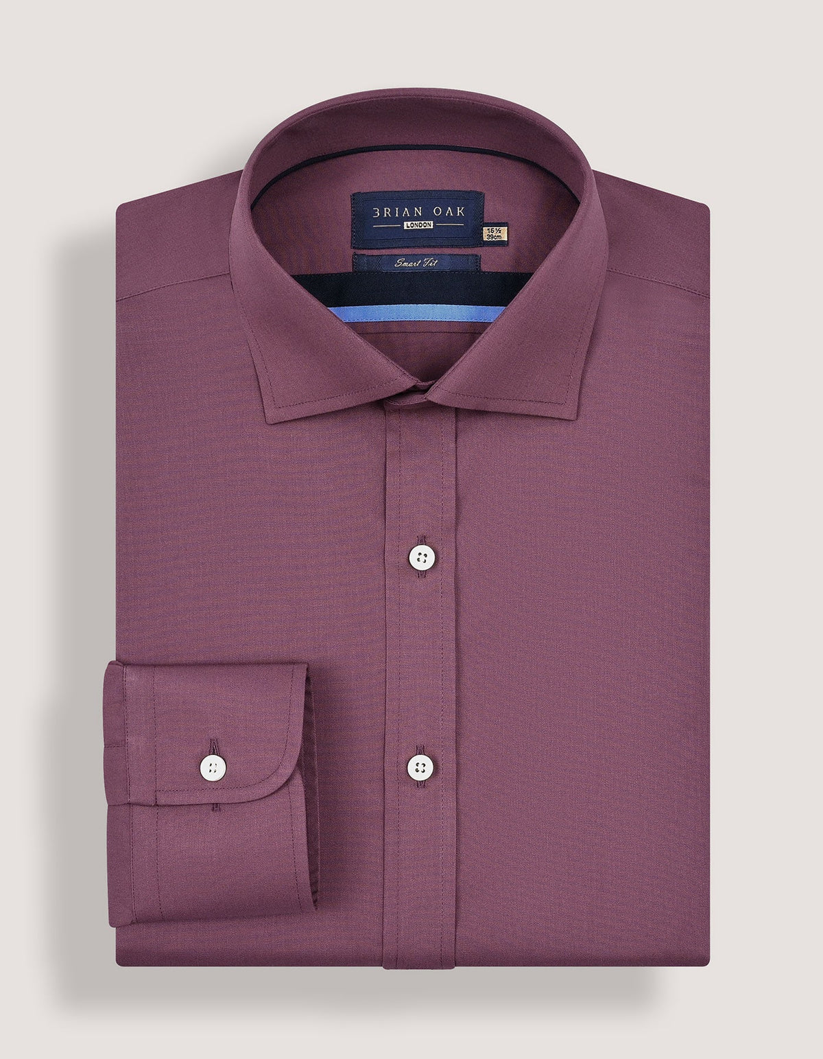 Brian Oak Easy Iron Plum Dress Shirt - Men's Smart Casual Shirt for Every Occasion