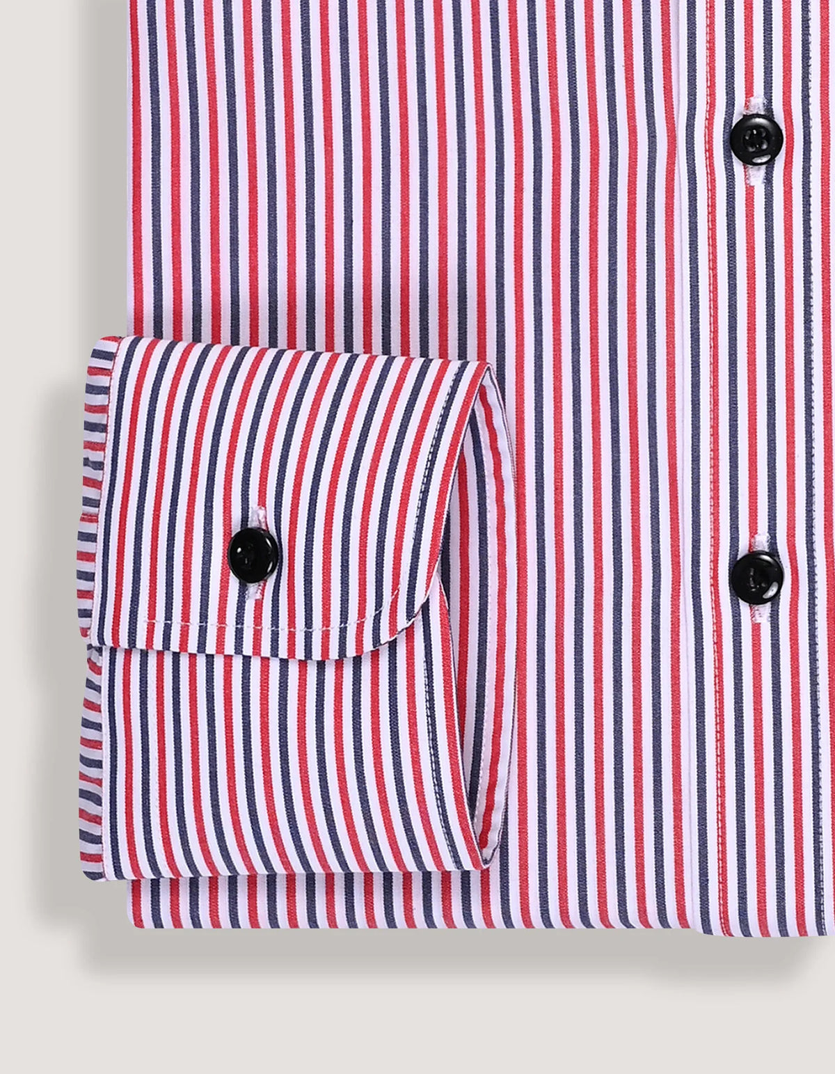 Men's Contrast Red & Blue Striped Formal Shirt