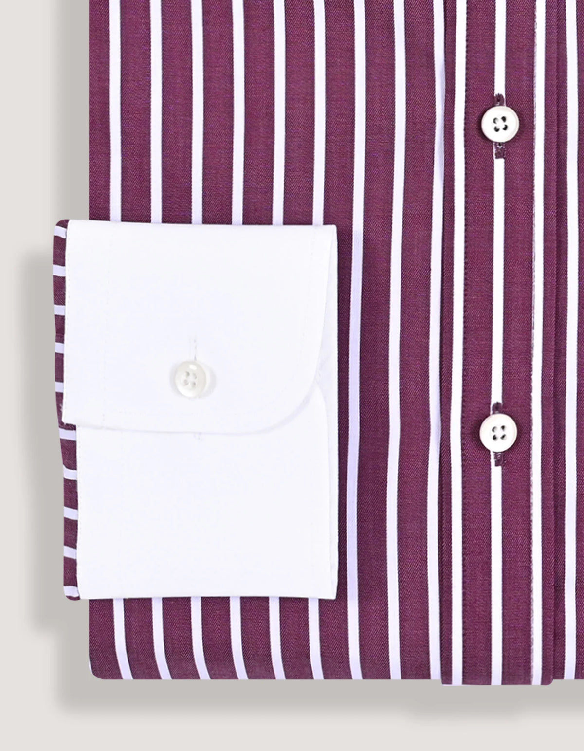 Men's Contrast Collar Striped Light Maroon Formal Shirt