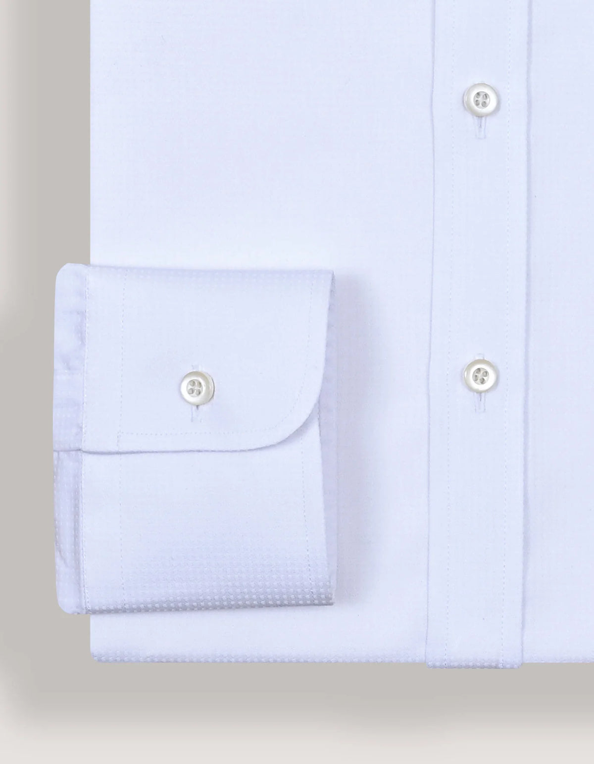 Men's White Dotted Textured Smart Fit Shirt
