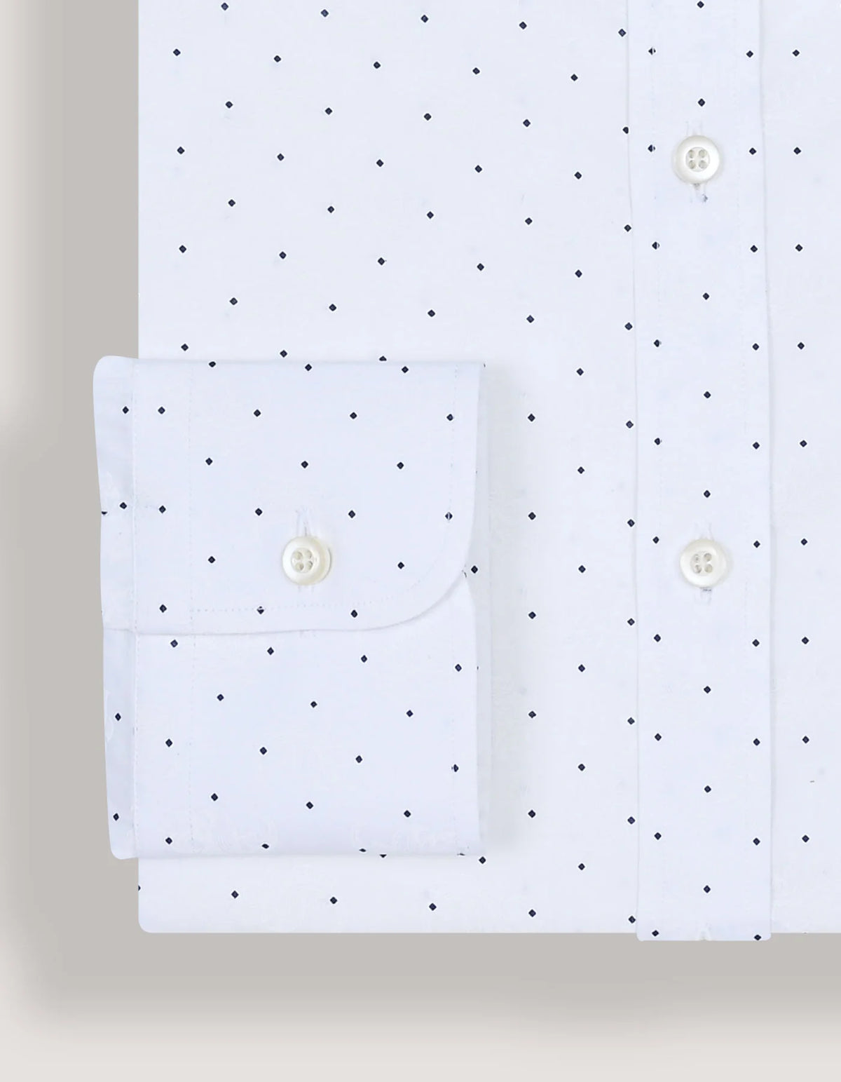 Men's Navy Dotted White Dress Shirt