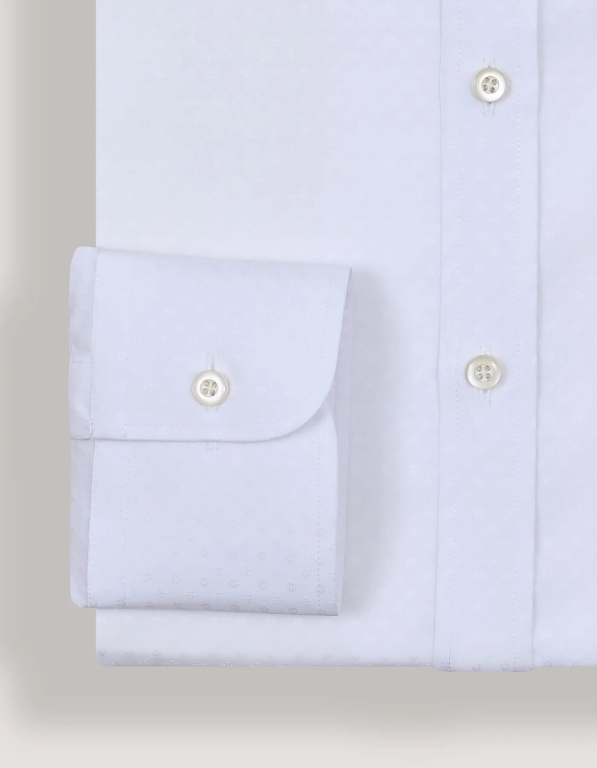 Men's White Floral Textured Smart Fit Shirt