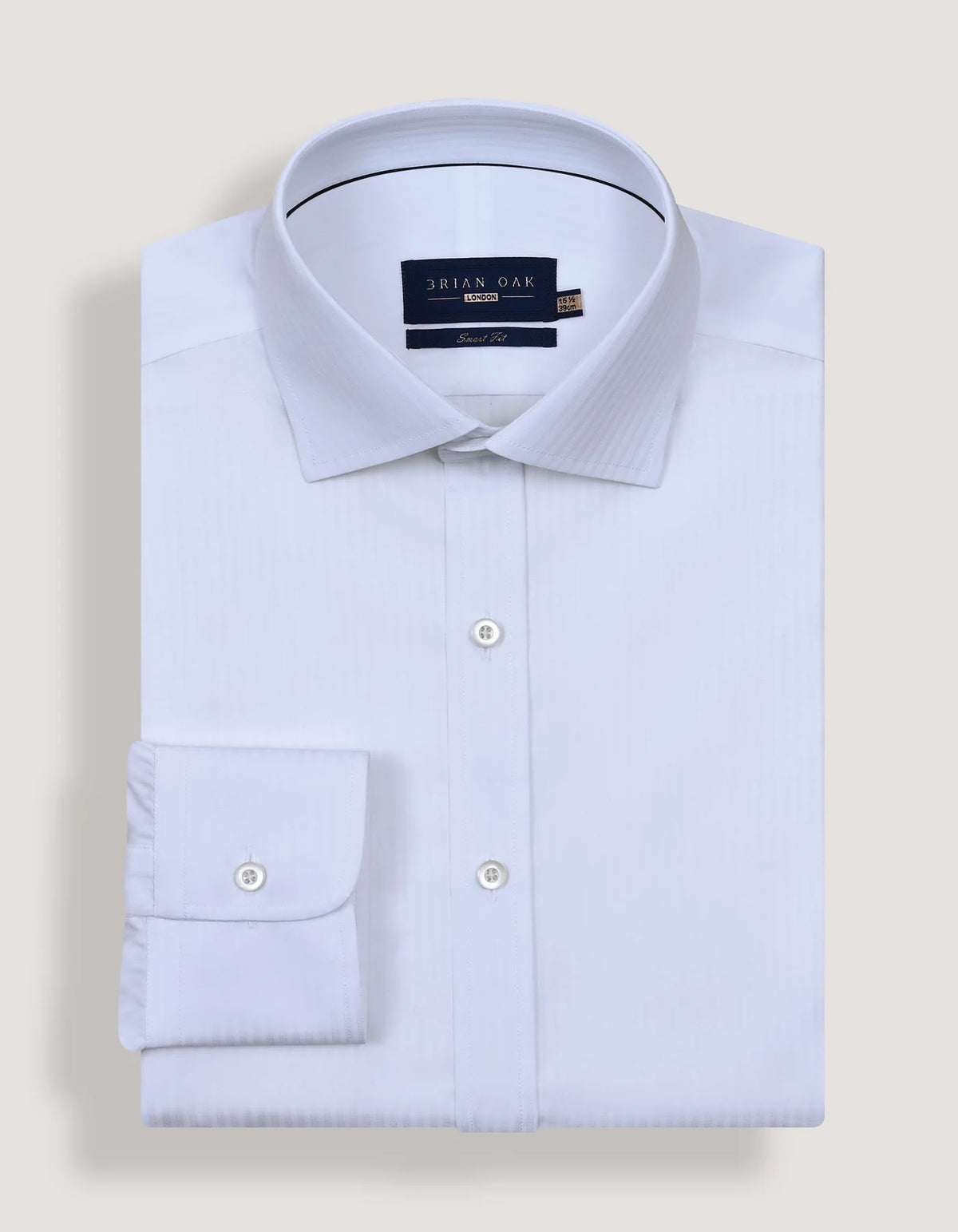 Men's White Self Striped Textured Shirt