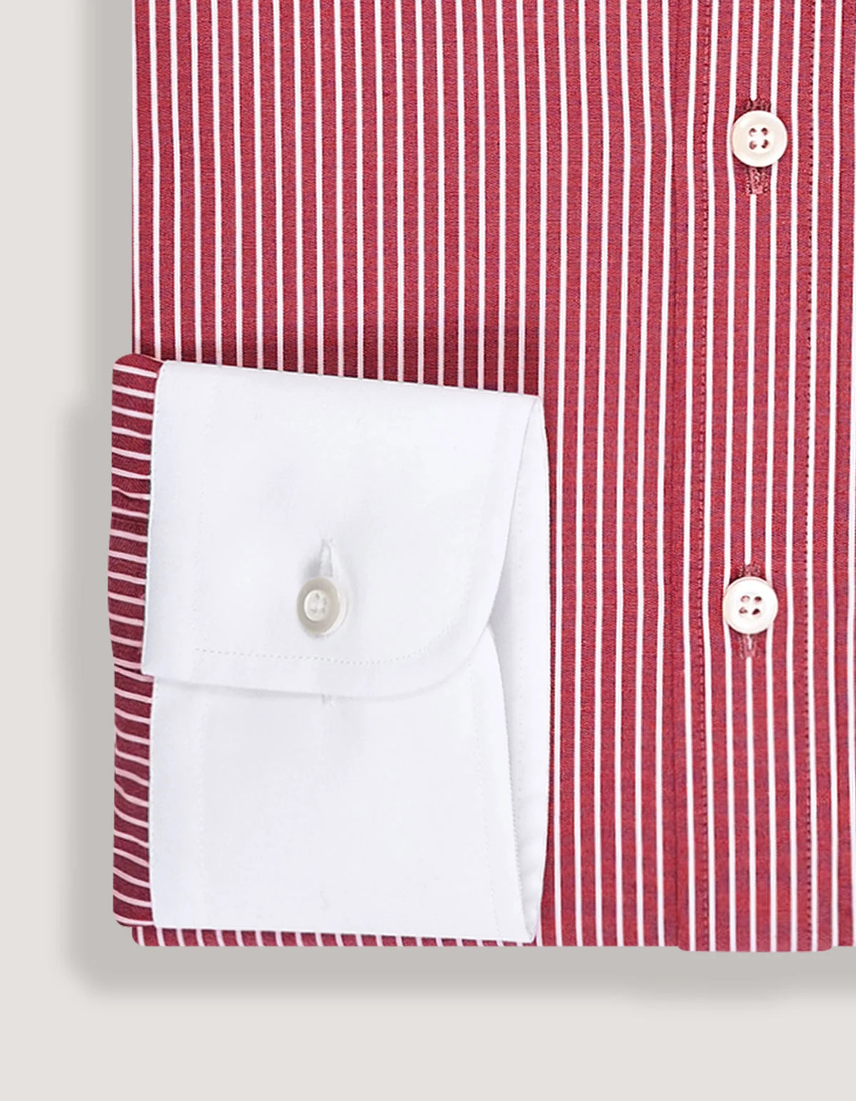 Men's Maroon Stripe Cotton Shirt with Contrast Collar