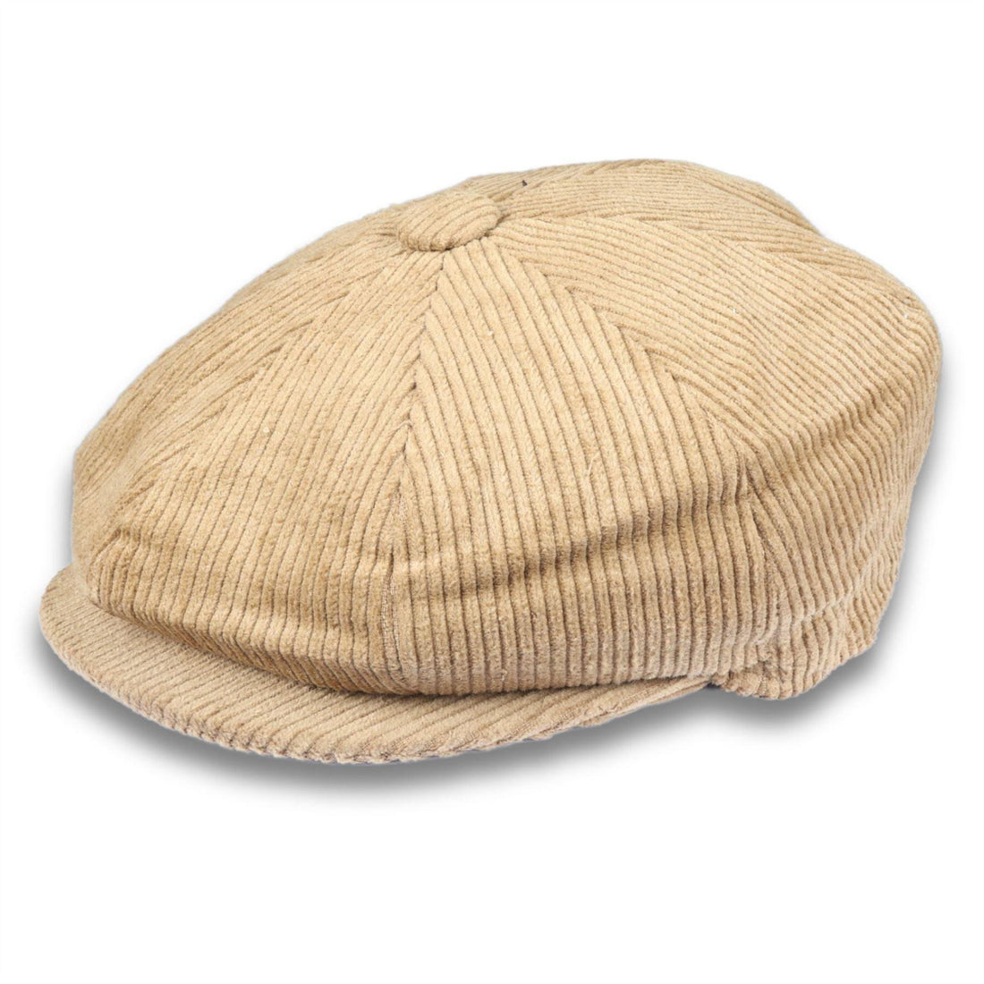 Men's Flat Cap 100% Cotton Corduroy Newsboy Baker Boy Peaked 8 Panel Hat - Knighthood Store