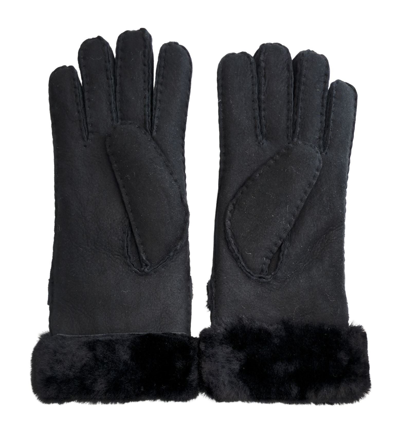 Women’s Plush Cuff Suede Leather Gloves