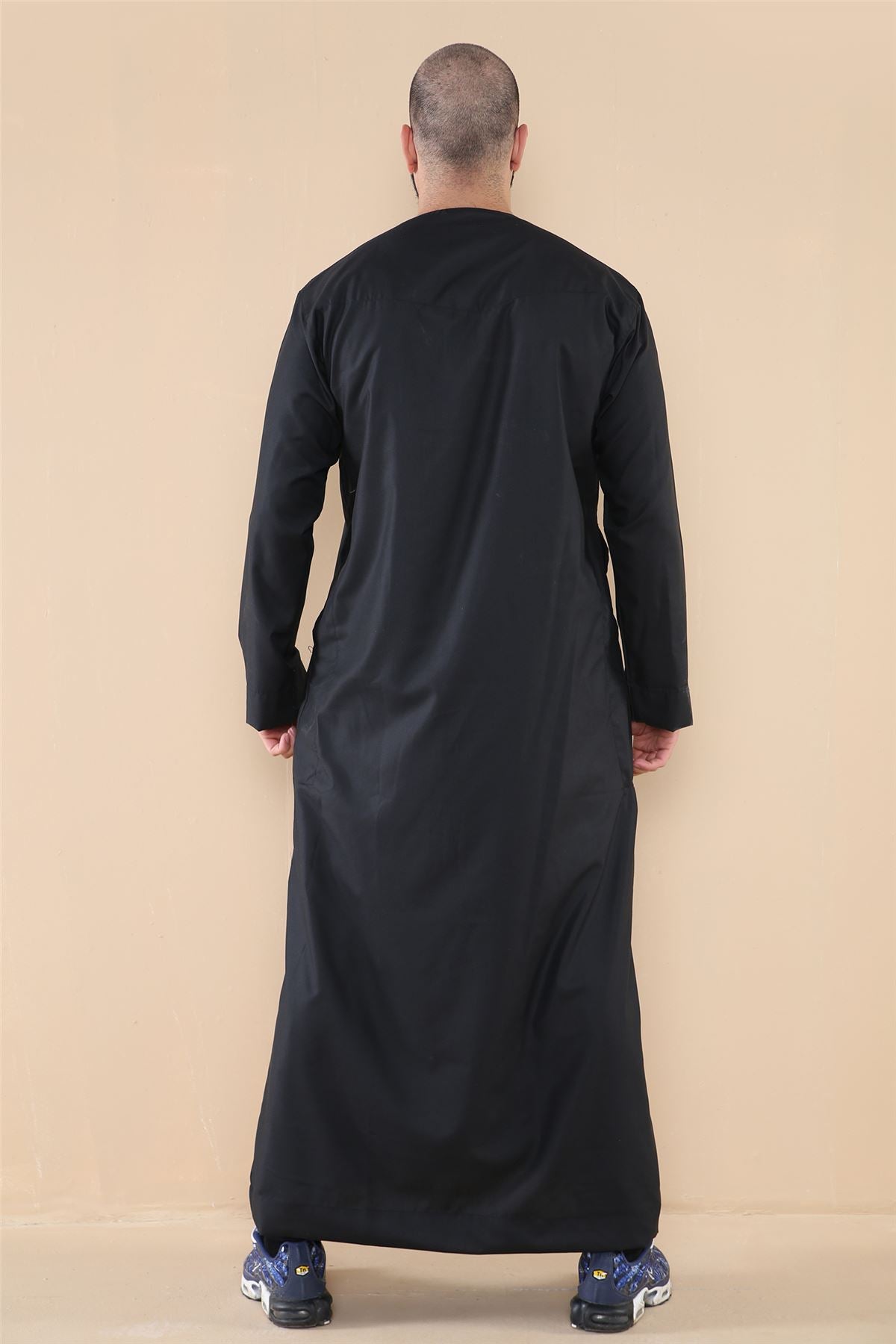 Mens Thobe Jubba Islamic Clothing Muslim Kaftan Emirati Omani Robe Casual Cotton
