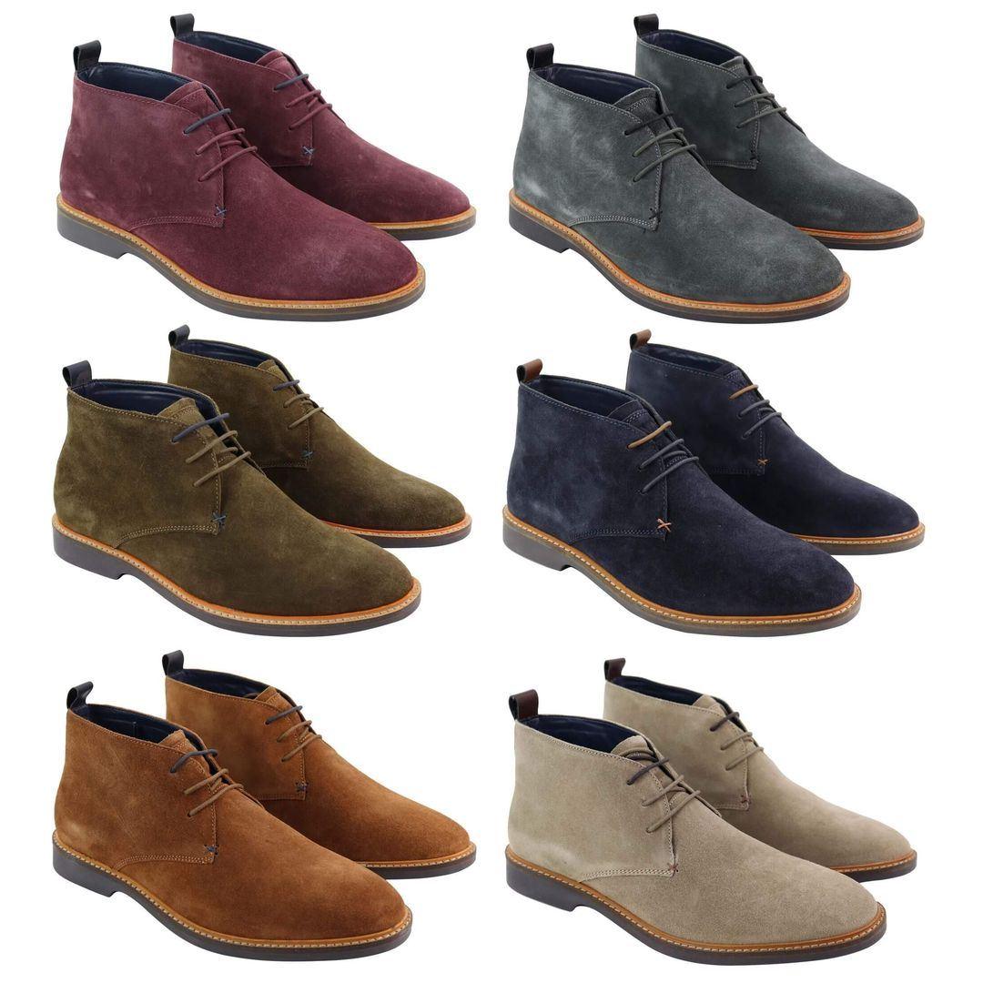 Mens Real Suede Italian Slip On Ankle Boots Smart Casual Desert Chelsea Dealer - Knighthood Store