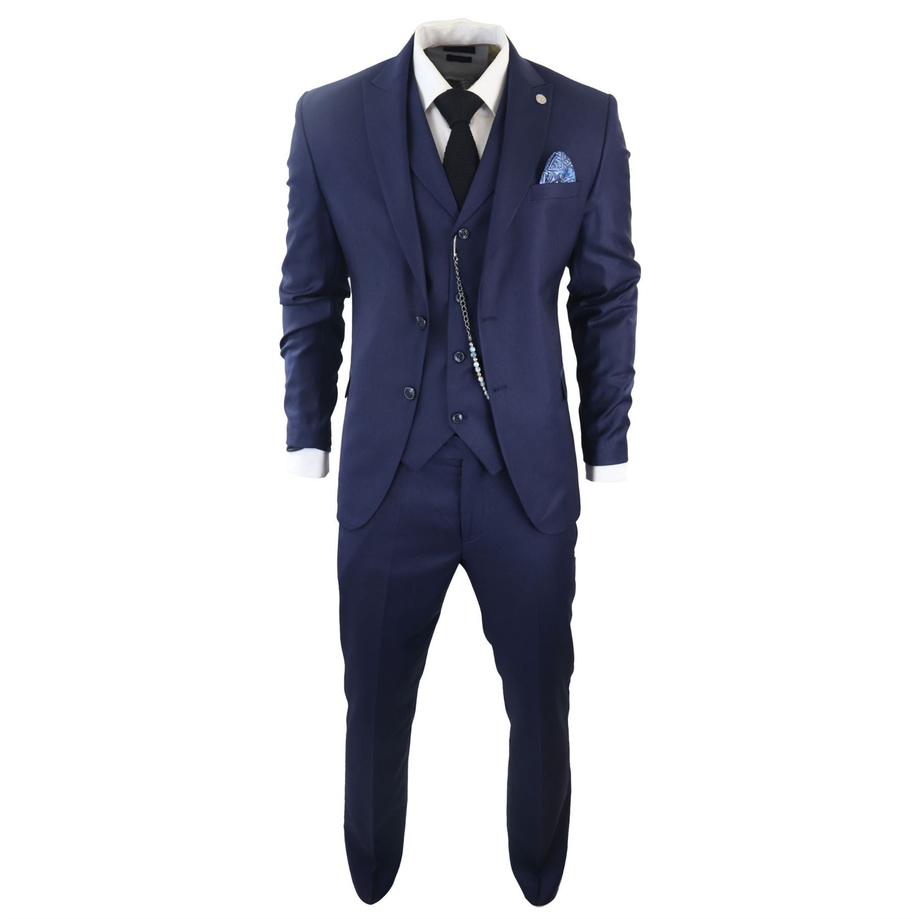 TruClothing James Men 3 Piece Navy Blue Suit