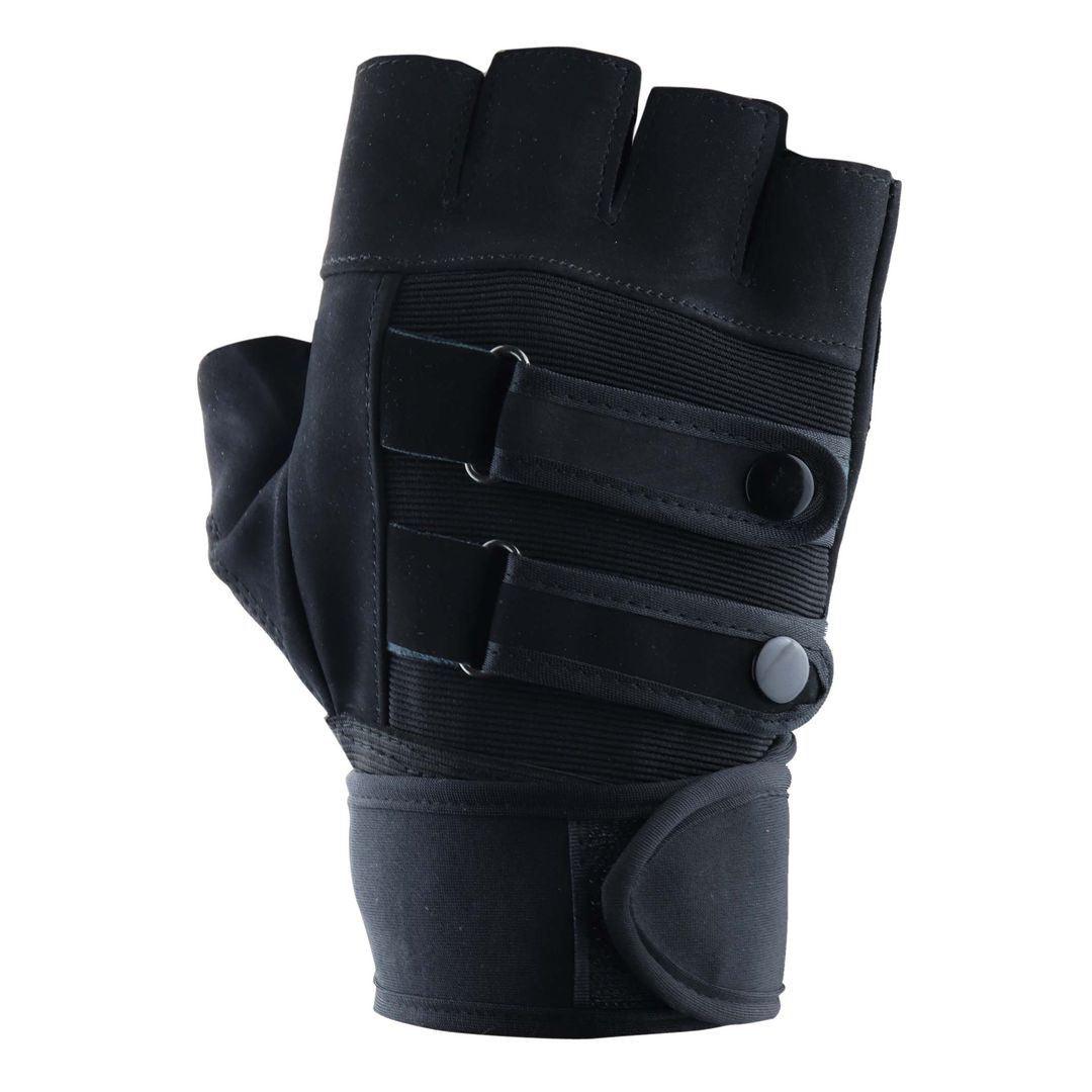 Mens Weight Lifting Gloves Gym Boxing Extra Grip Fingerless Double Strap - Knighthood Store