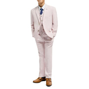 Boys Suit 3 Piece Pink Tailored Fit Wedding Formal Outfit