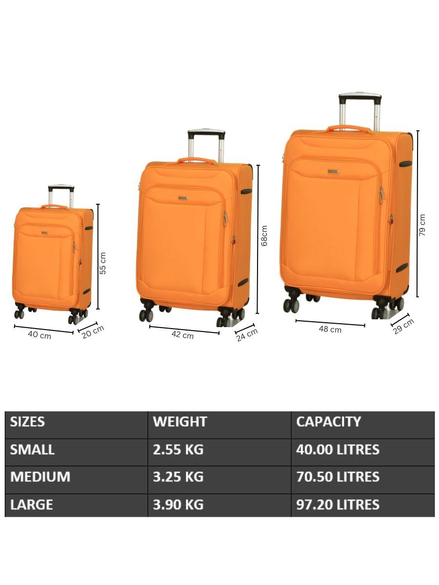 Soft Suitcase Dual 4-Wheel Spinners Expandable Luggage