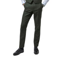 Men's Trousers Wool Blend Olive Green Herringbone Check Tweed Formal Pants - Knighthood Store