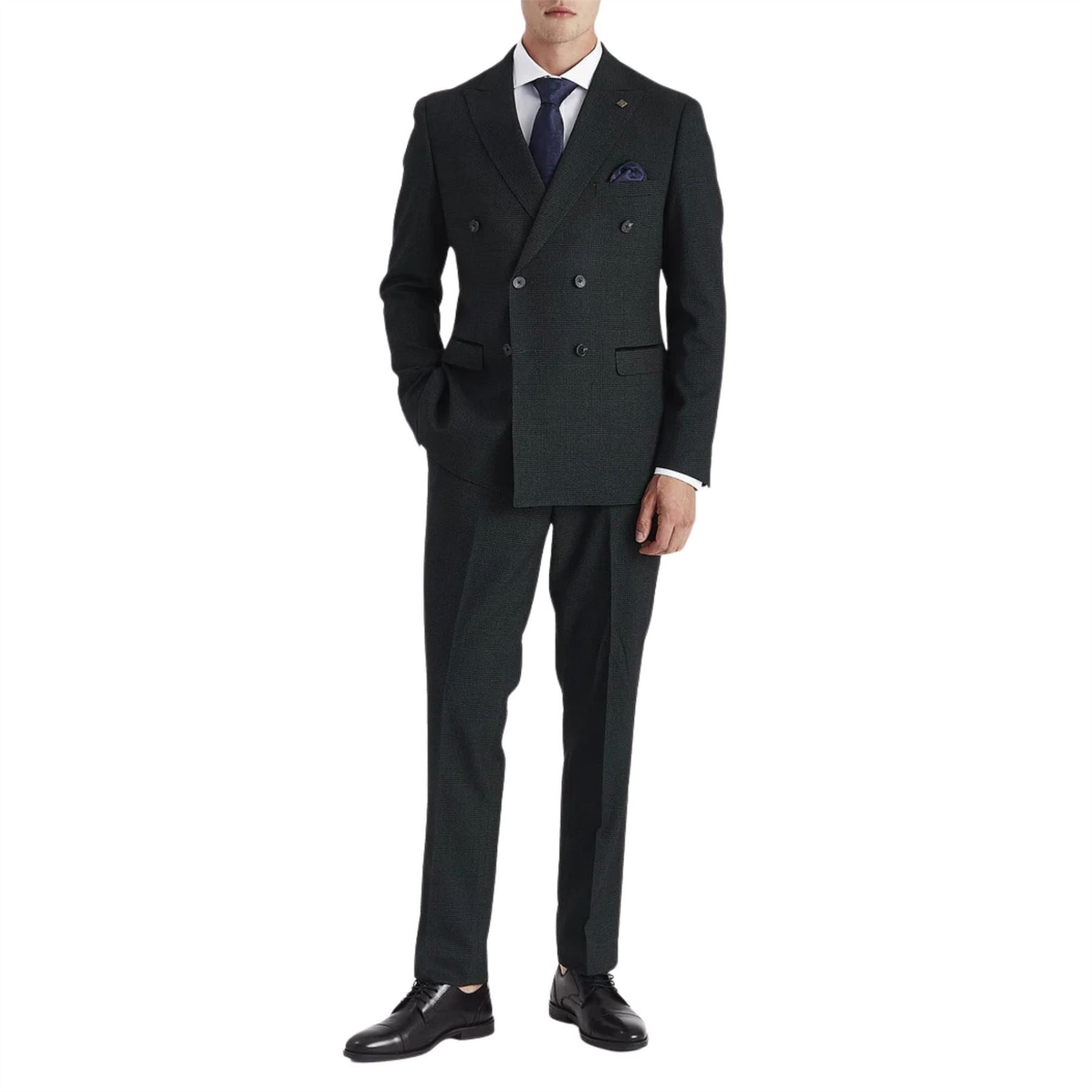 Regent - Men's Green 2 Piece Double Breasted Suit