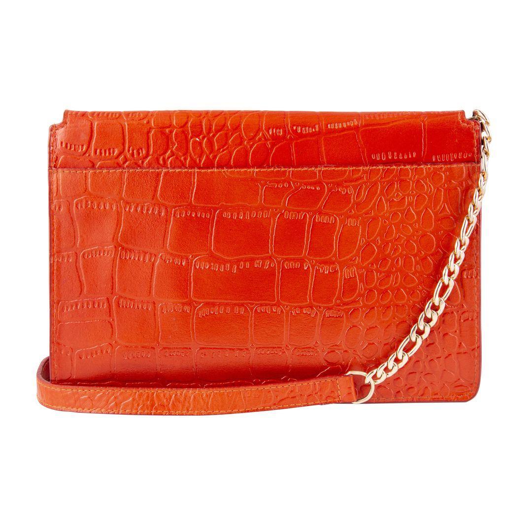 Womens Real Leather Buckle Hide Clutch Shoulder Bag Metal Chain Cross Body - Knighthood Store