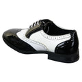 Mens Lace Patent Brogues Shoes Gatsby Classic 1920's Shiny White Black Red - Knighthood Store