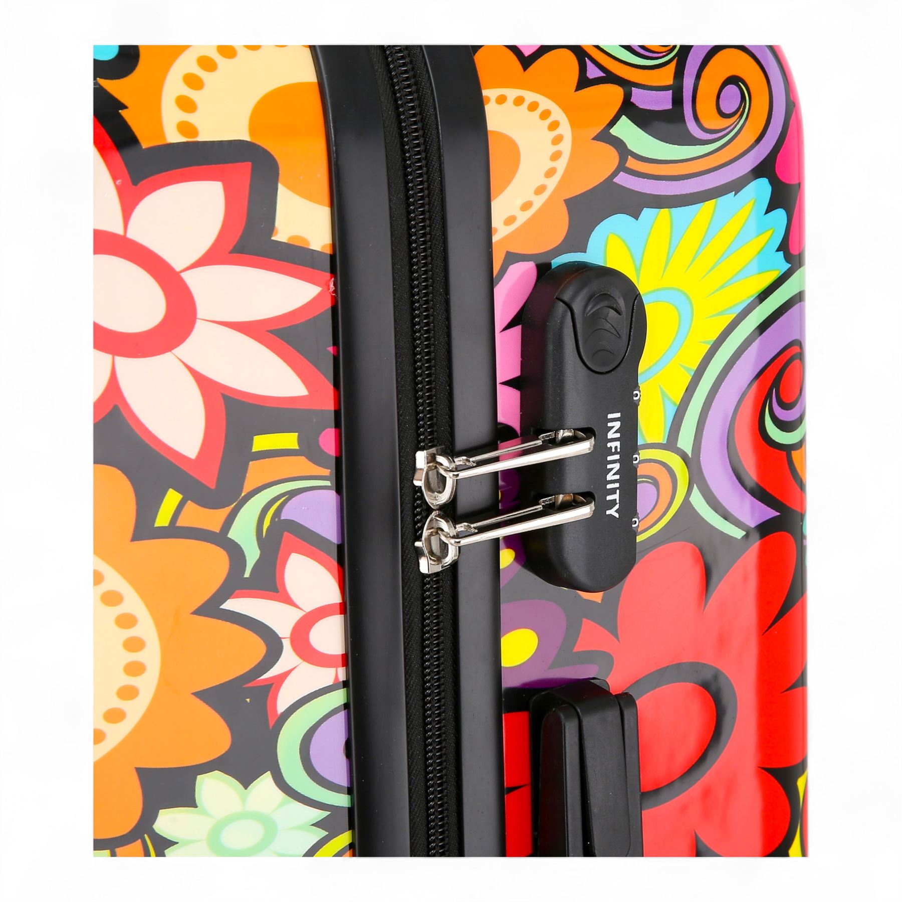 Hard Shell Suitcase Flower Heart Printed Luggage Travel Bag