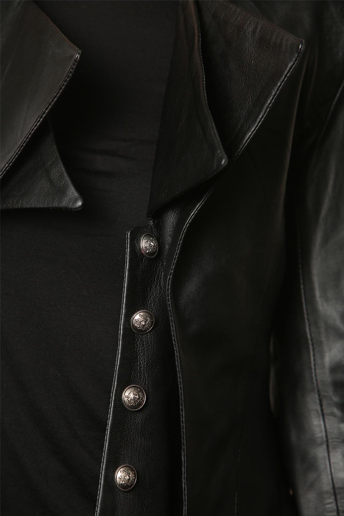 Women's Gothic Mid-Length Edwardian Leather Jacket