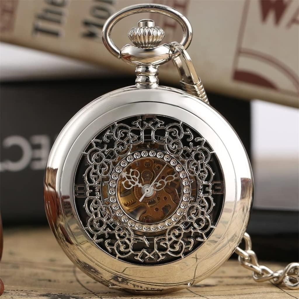 Mechanical Skeleton Half Hunter Antique Brass Pocket Watch