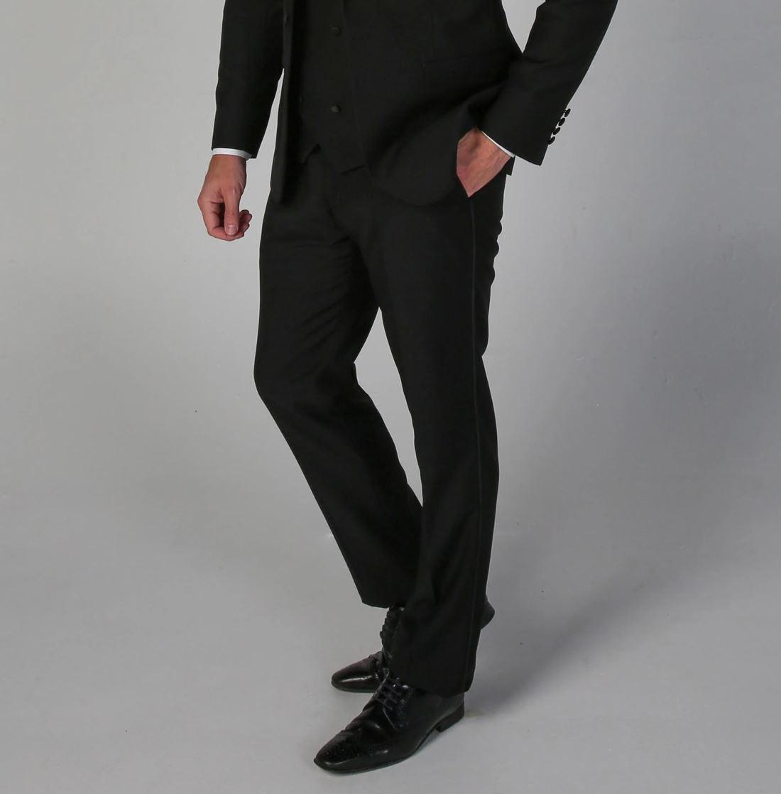 Men's Black Trousers Tuxedo Pants - Knighthood Store