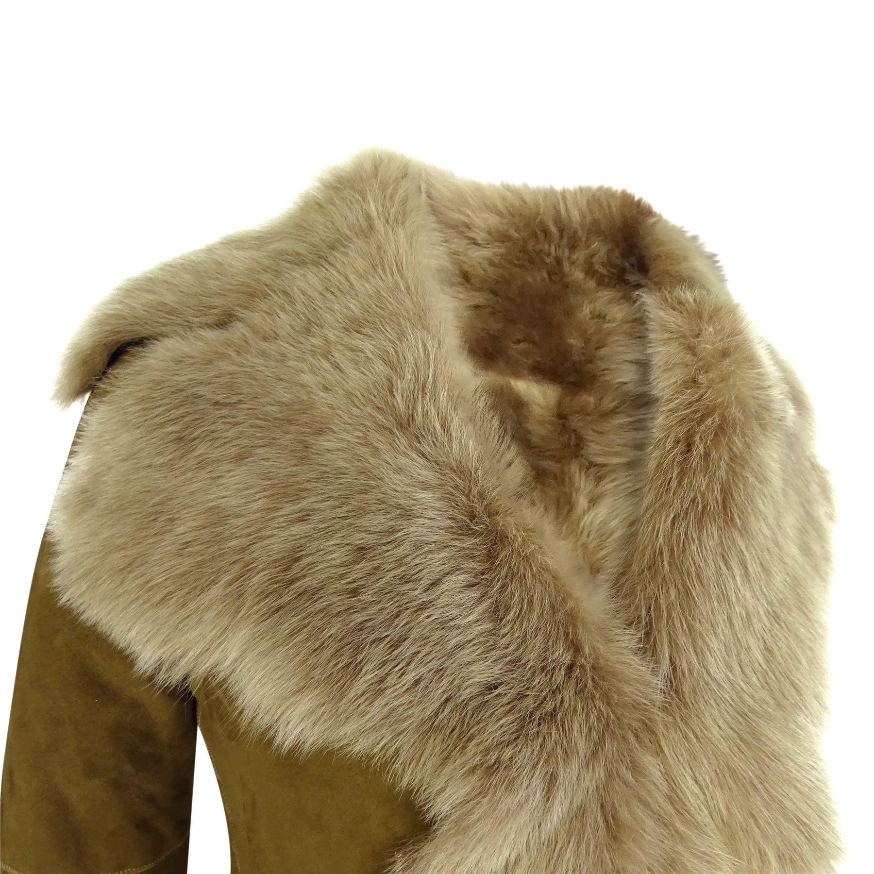 Womens Luxury Toscana 3/4 Coat Real Sheepskin Beaver Shearling Suede Jacket - Knighthood Store