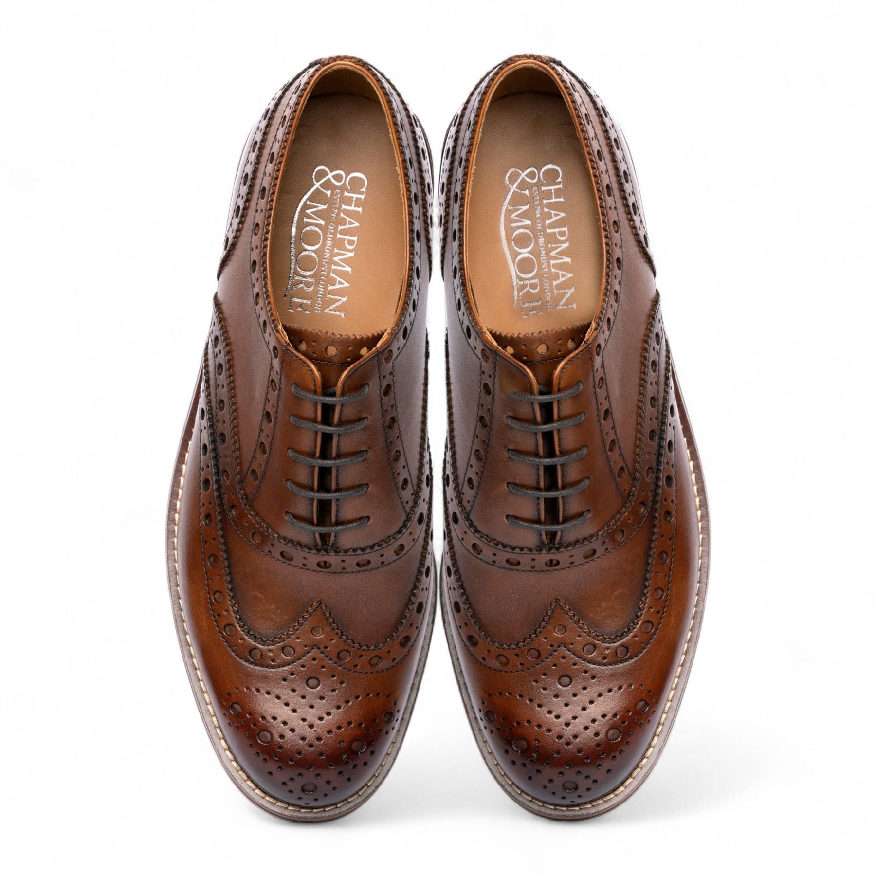 Men’s Brown Leather Wingtip Brogue Oxford Office Shoes