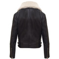 Girls Kids Real leather Biker Style Jacket Cross Zip Black Fur Collar Age 1 - 13 - Knighthood Store