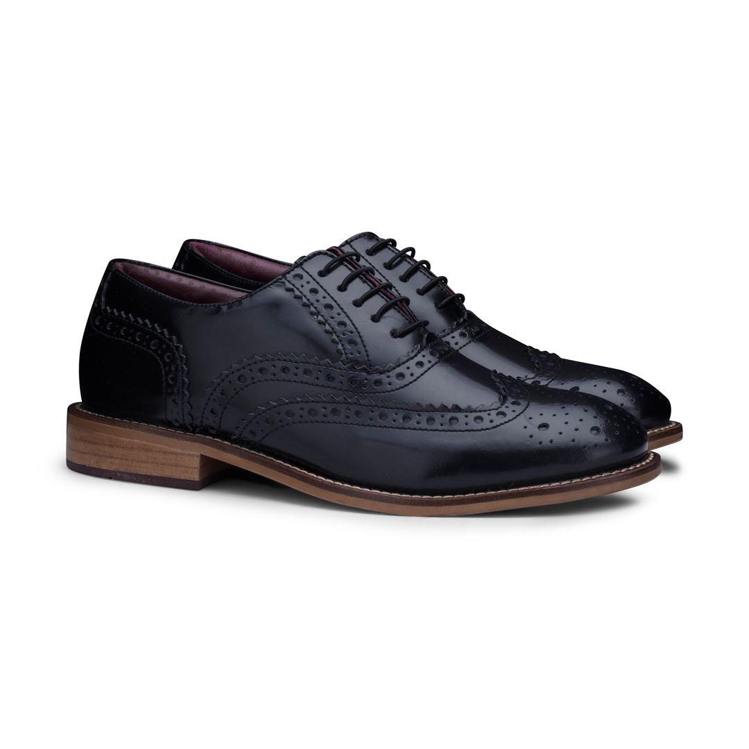 Kids Childrens Boys Real Leather Brogues Laced Smart Formal Vintage Classic Peaky - Knighthood Store